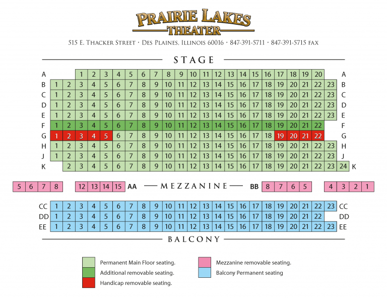 Prairie Lakes Theatre Seating Des Plaines Park District